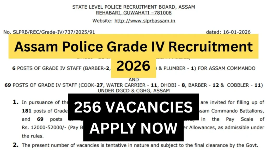 Assam Police Grade IV Recruitment 2026 > Eligibility Conditions, Important Deadlines and Selection Stages